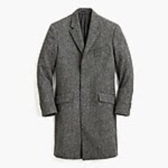 Ludlow Topcoat in Charcoal Tweed – Size 36S – Wool-Blend